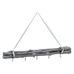 Kompaktes Wanddekor-Set in Grau, 5 Haken, Ca. 50 cm - Platzsparende Aufhängung